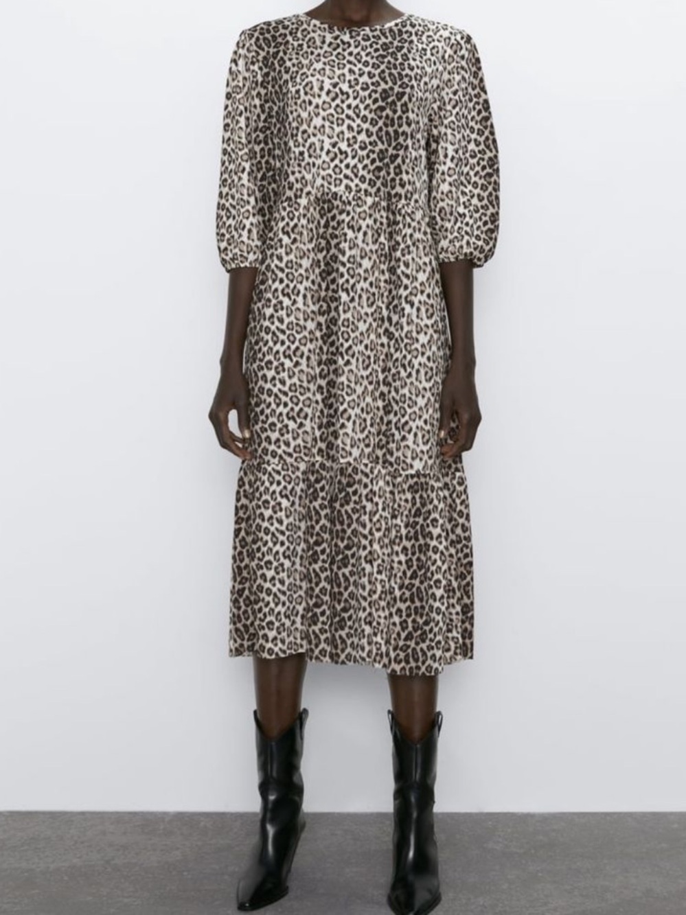 Zara Leopard Print Midi Dress